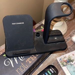 Apple Watch phone and AirPod charging dock
